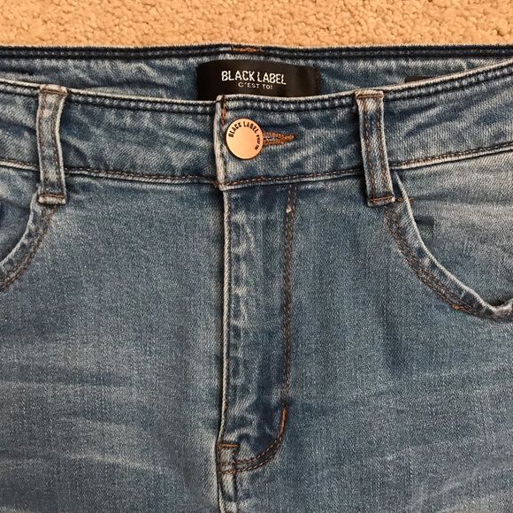 Black Label C’est Toi Distressed Demin Skirt - Picture 2 of 16